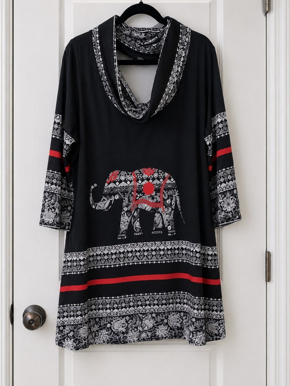 Lily By Ana Elephant Print Women's Tunic Size Large